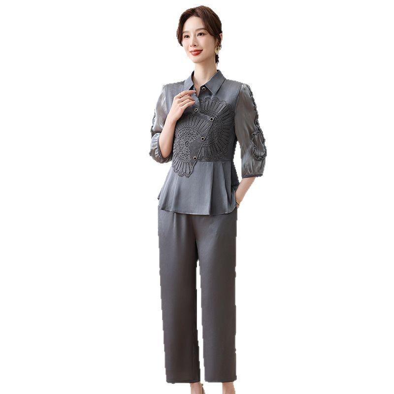 Summer 2025 Women's Chic Two-Piece Set: Casual Slimming Top and Pants