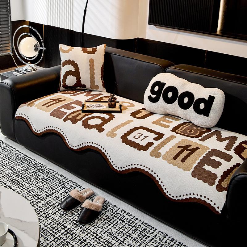 

Modern Simple Sofa Cover Cloth, High-End Four-Season Universal Sofa Seat Cushion New Special-Shaped Non-Slip Sofa Cushion 90*90cm