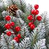 100/10PCS Red Artificial Berries Branch Christmas 7 Heads Holly Berry Stems DIY Craft Wreath New Year Party Xmas Tree Decoration