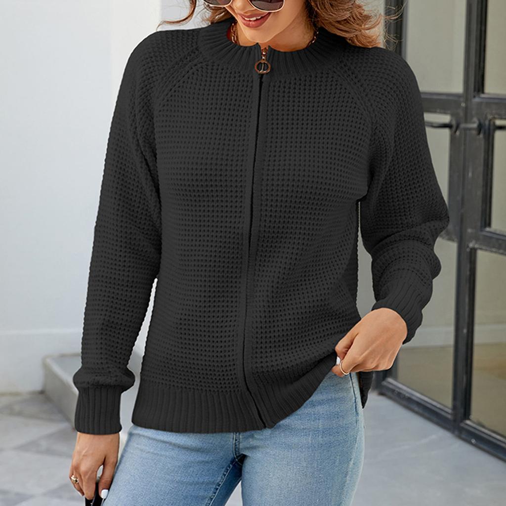 Damen Herbst Knopf einfarbig Langarm Strickjacke Damen Strickpullover