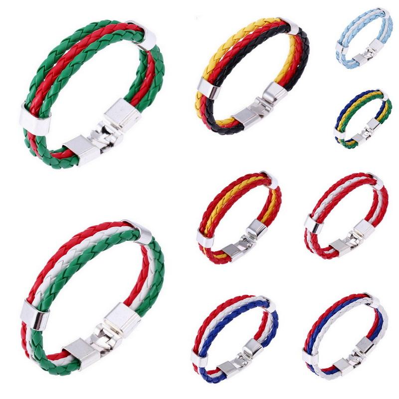 Bracelet en Cuir PU Tressé pour Hommes Femmes