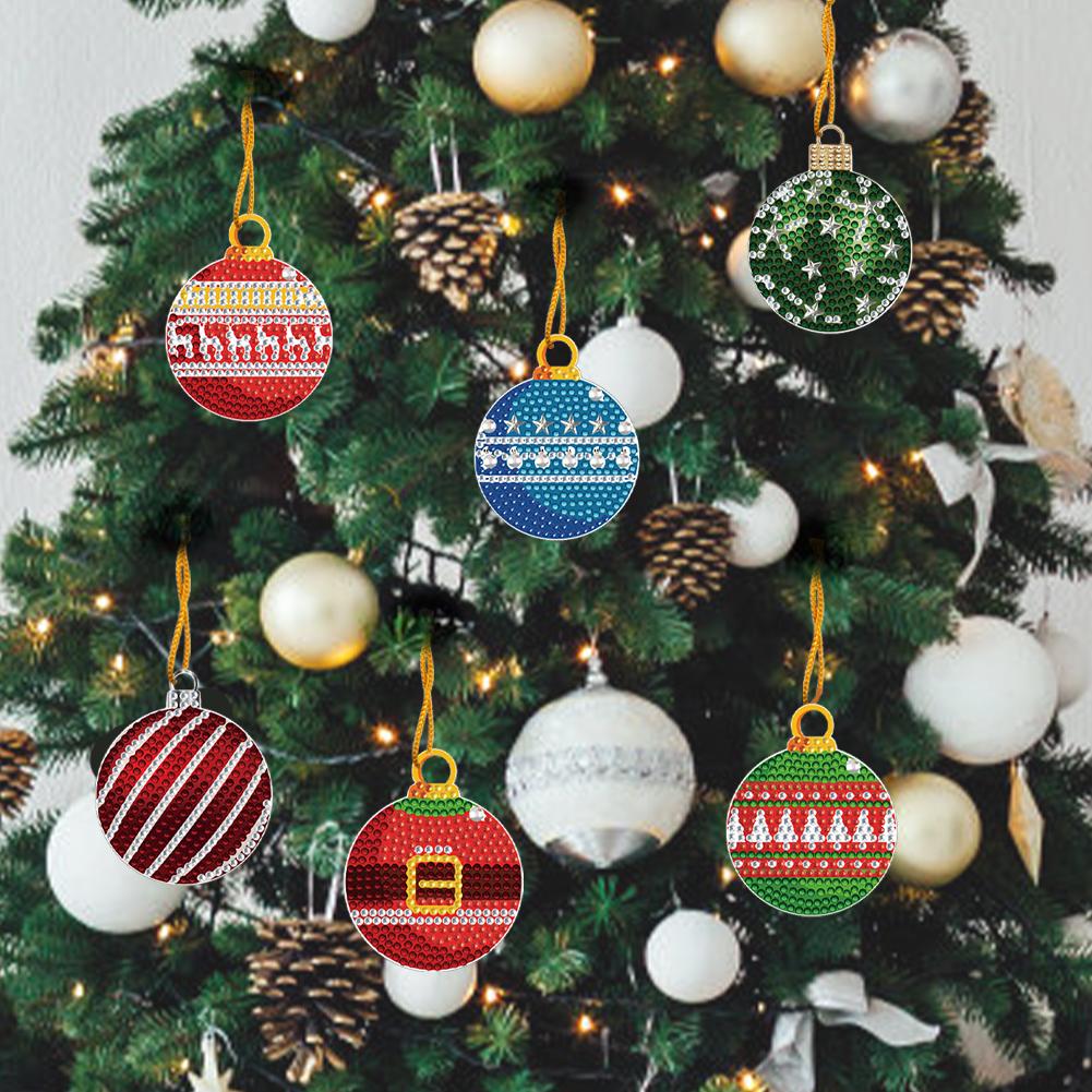 Xmas Theme 2D/Flat DIY Diamond Art Pendant Single Side Drill Acrylic Sparkling Diamond Pendant Window Hanging Art for Home Decor