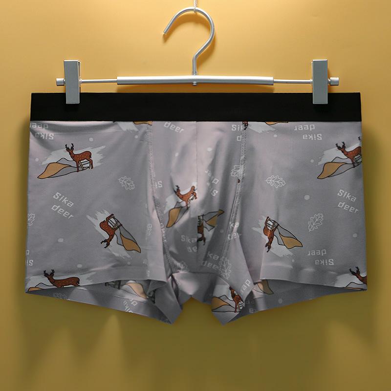 Men's Underwear Summer Ice Silk Seamless Flat Corner Pants Four Corner Pants Low Waist Underwear