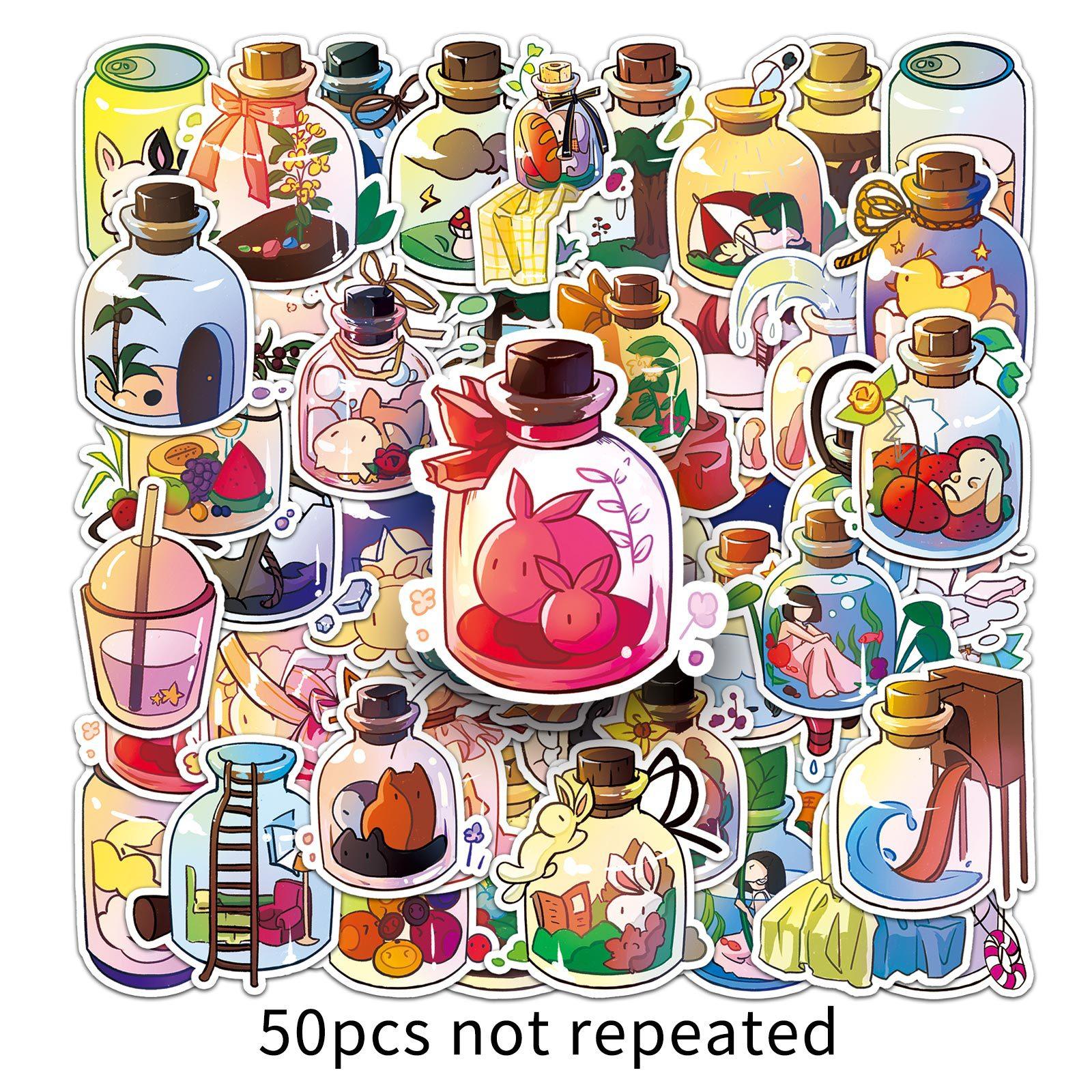 

50 граффити в бутылке, мир персонализированных мультфильмов, оригинальное украшение Guka Handnet, чехол для телефона, наклейка на багаж, водонепроницаемая