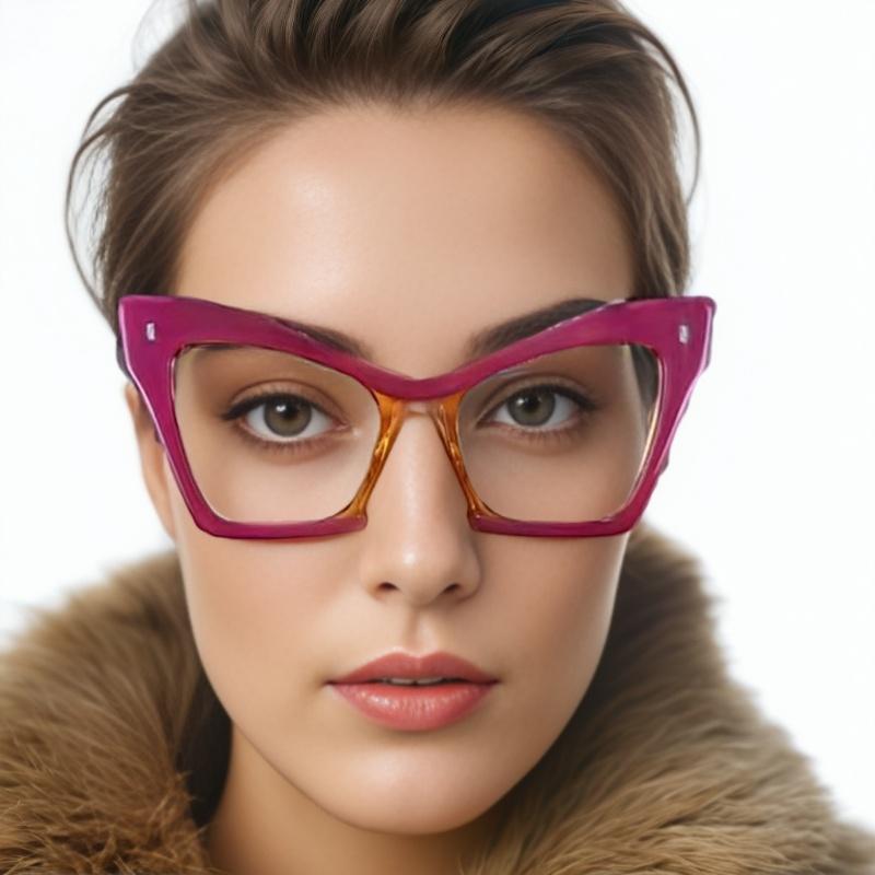 Large Computer Glasses Frame Women Men Cat Eye Anti Blue Light Square Eyewear Blocking Glasses Optical Spectacle Eyeglasses