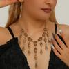 Halloween Skeleton Pendant Necklace And Earrings With Geometric Design For Women