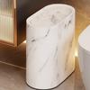 Modern Narrow Bathroom Trashcans Press Type Marble Texture Garbage Bin with Lids Waste Basket for Home Indoor Hotel