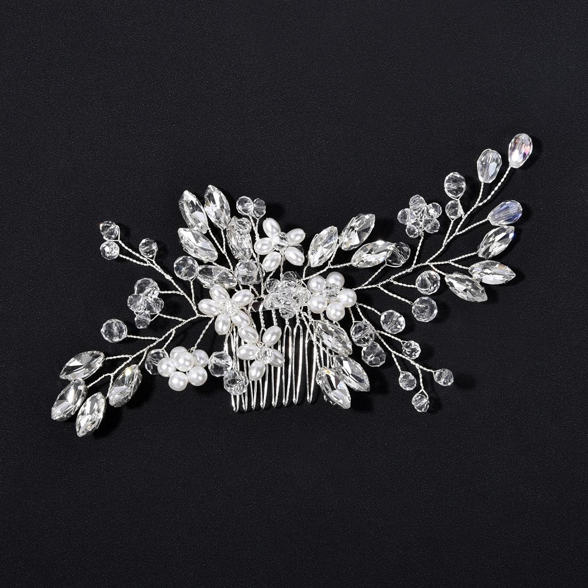 

Bridal Wedding Hair Accessories Pearl Shell Motif Floral Hairpins Elegant White Bridesmaid Beach Wed Hypoallergenic Hair Clips срібний