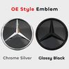 New Hot 2026 Car Front Bumper Grill Star Badge Emblem OE Style 3D Mirror Finish Style LED Logo Emblem For Mercedes Benz GLC250 G