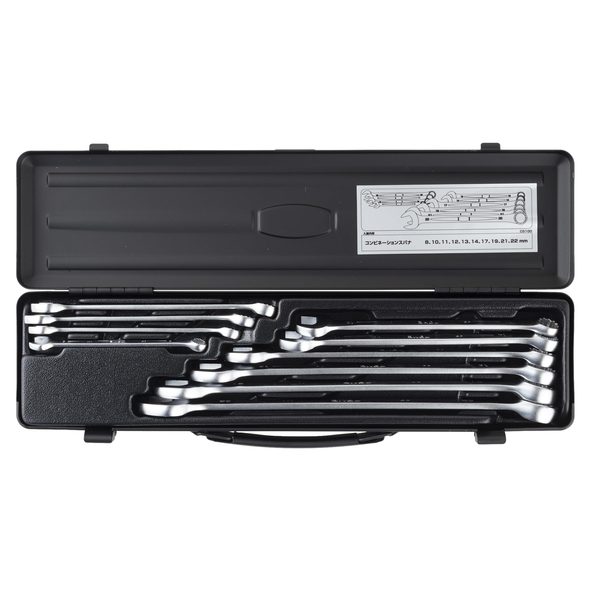 TONE Набор рожково-накидных ключей CS100BK Черный (10 кусочков)