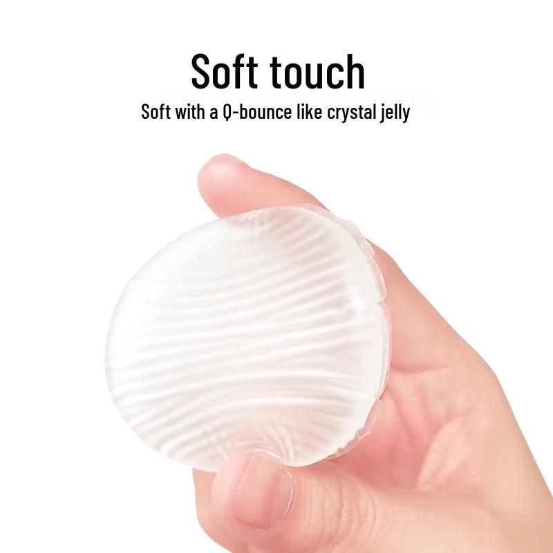 Dual-Use Transparent Silicone Puff for Foundation, BB Cream, Primer, Blush, and Loose Powder