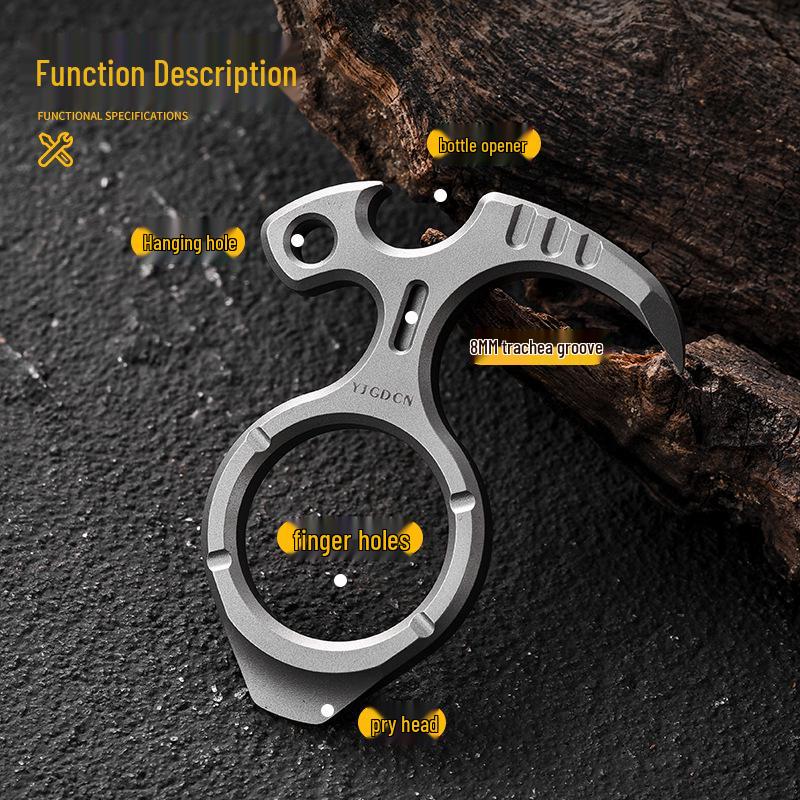 Outil porte-clés EDC multifonction en alliage de titane: Pied-de-biche et extracteur de clous portable