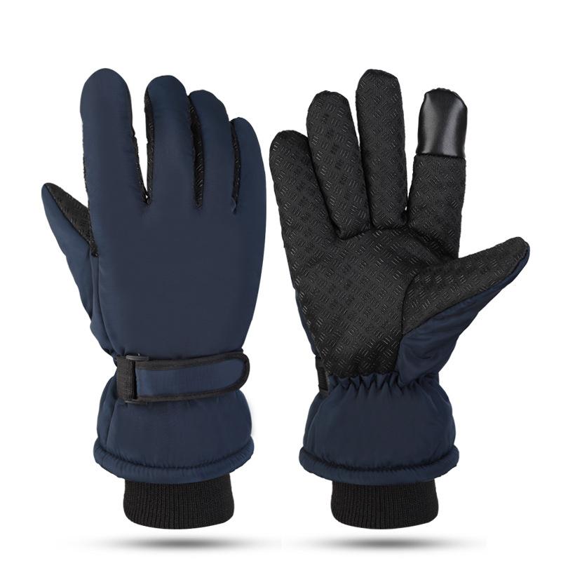 

Зимние взрослые трехслойные утолщенные водонепроницаемые ветрозащитные нескользящие износостойкие теплые перчатки для катания на лыжах с сенсорным экраном XL