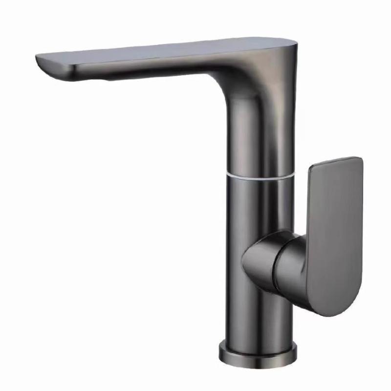 360° Swivel Bathroom Faucet Stainless Steel Basin Faucets Hot and Cold Mixer Tap Gun Gray/Silver Bathroom Countertop Faucet