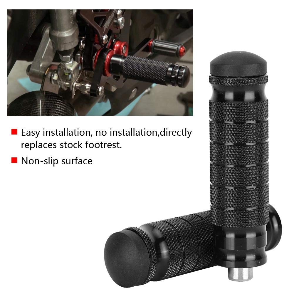 Qiilu Motorcycle Foot Pegs Anti-Slip Foot Pegs Left and Right Set M8 Thread CNC