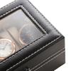 Delesys 4 Positions Pu Watch Box With Lock Household Items Storage Box For Watches Antiques Storage Box  4 Positions