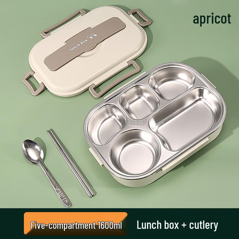 Large Stainless Steel Lunch Box with Lid and Soup Bowl, Insulated Meal Tray for Students and Office Workers