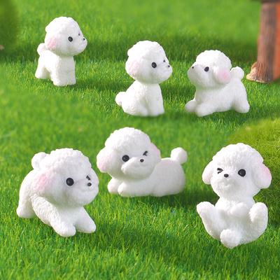 Cute Cartoon Teddy Dog Garden Landscape Decorations Car Resin Small Ornaments