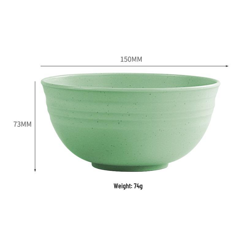 TK Exclusive Wheat Straw Bowl: 15cm Macaron Color, Vertical Stripe Design, Customizable with Logo