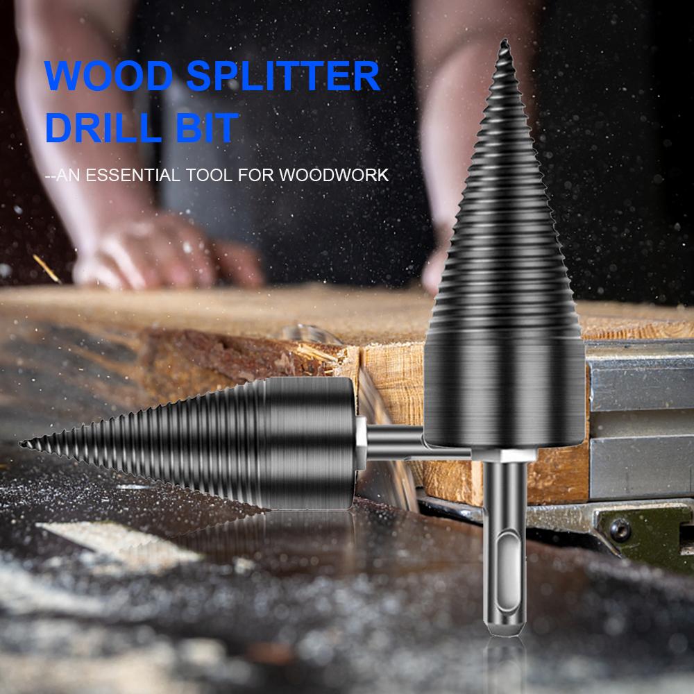 thumbnail image 2 of Wood Log Splitter Firewood Drill Bit 9-Piece Firewood Splitter Drill Bit Set - 32mm/42mm Log Splitters With 6 Handles Step Drill Bit 2 of 11