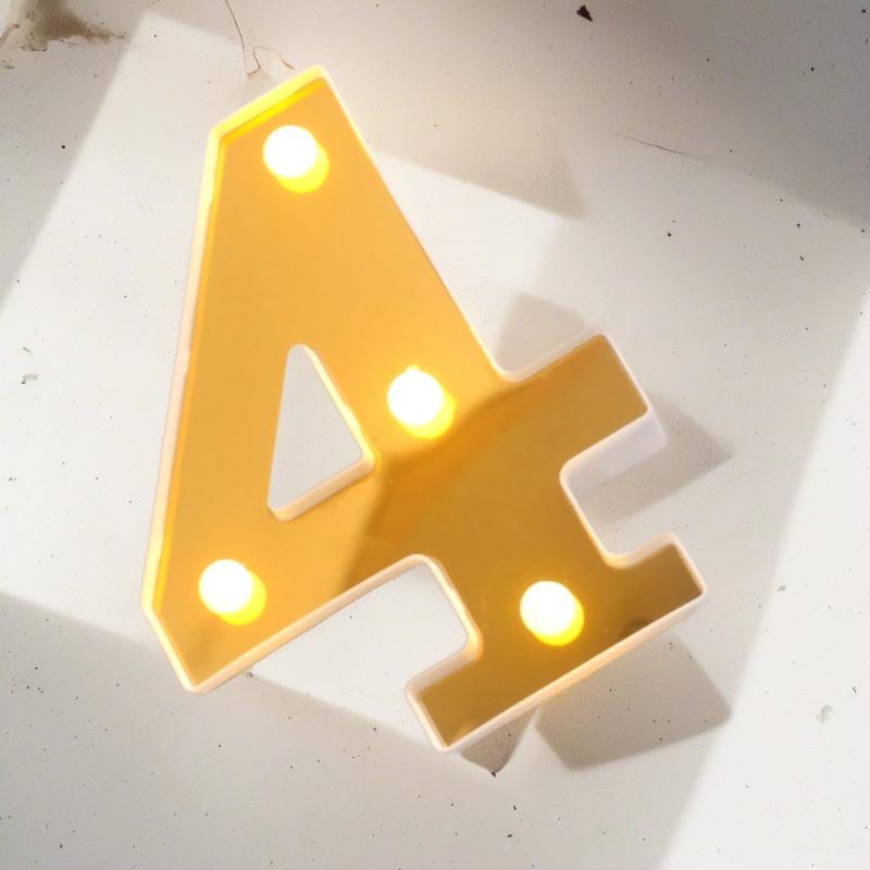

Gold LED Luminous Sign: Proposal & Confession Letter Lights, Happy Birthday Mirror Numbers (0-9) Love Décor 16CM Gold Letter Light