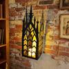 1Pcs Wall Candle Sconce Holder Gothic Cathedral Wall Sconce Black Metal Wall Mount Candle Holder For Living Room