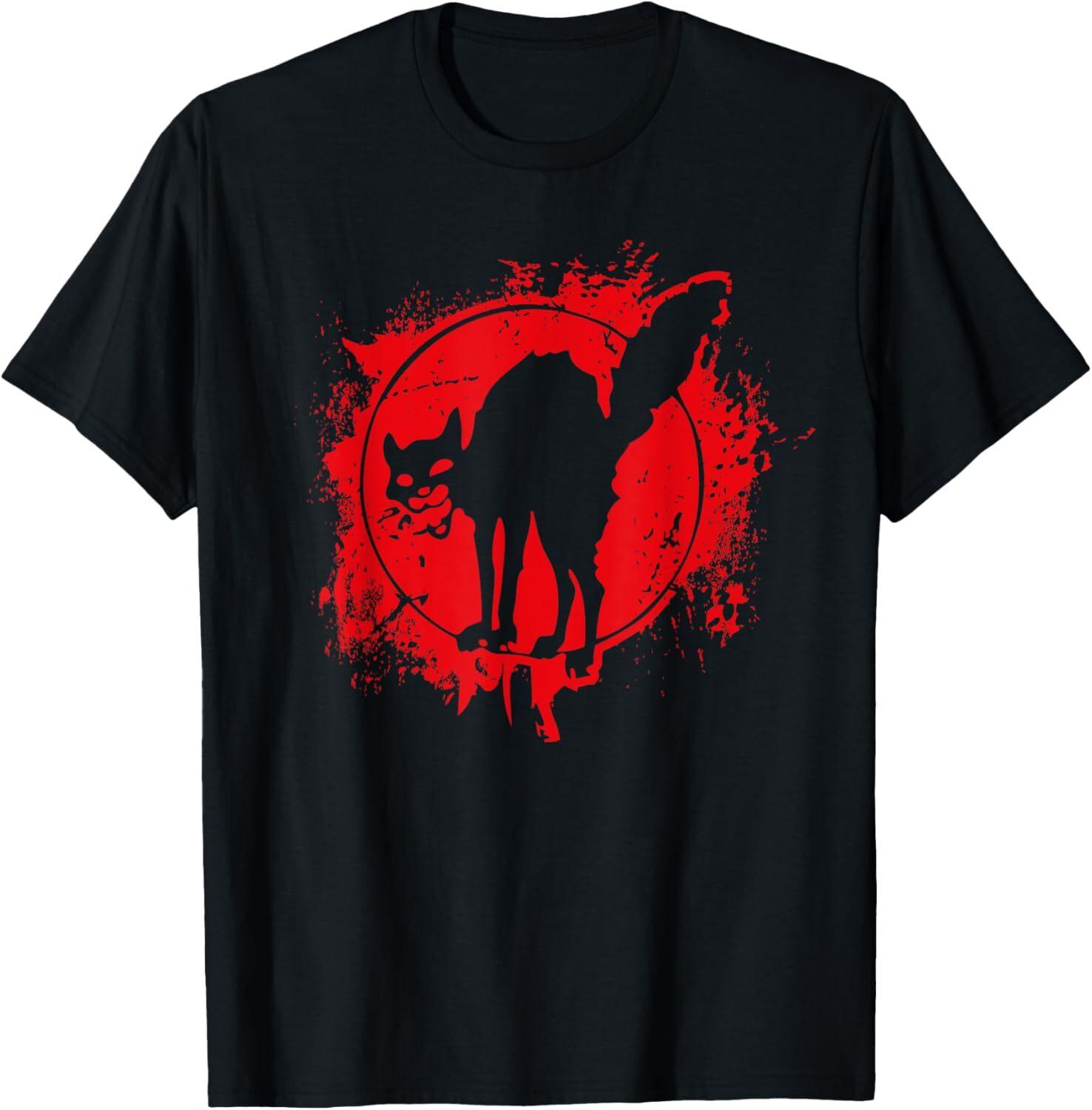 Anarchy Symbol Black Cat Revolution T-shirt T-Shirt XXXL