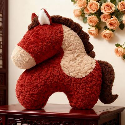 Year Of The Horse Pillow Special-Shaped Plush Doll Sofa Living Room Decoration Christmas And New Year Giftv