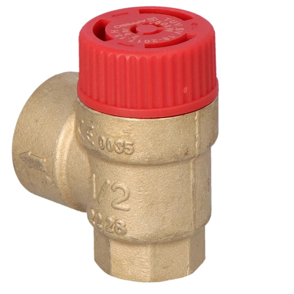 MS Safety Valve 1/2 Inch X 3/4 Inch 2 Bar for Central Heating Installations