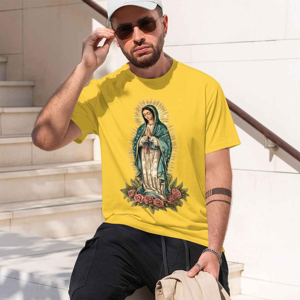 Religious Unisexs Tshirt Virgin Mary With S And Design For Faithful Wearers Spring And Summer Gift For Religious Lovers 2026 New