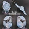 Swatch X OMEGA Rubber Strap with Blue D-Buckle (Light & White/Uranus)