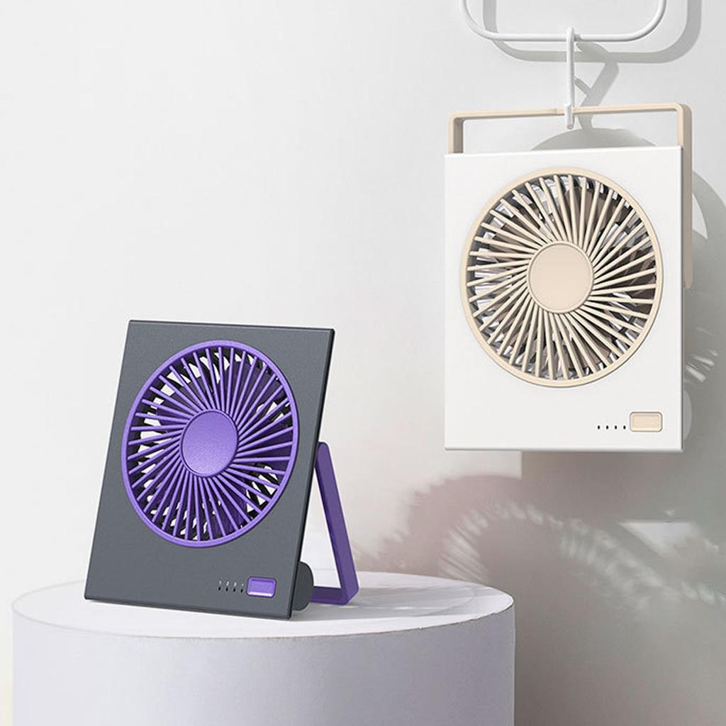 Desk Fan 4 Speeds 180 Degree Tilt Folding Quiet Strong Wind Battery Operated Desktop Fan for Bedroom Camping