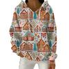 Women's Fashion Casual Christmas Print Pullover Long-Sleeve Hooded Sweatshirt