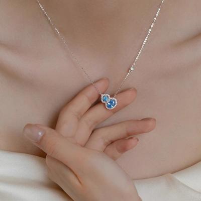 Blaues Kürbis-Anhänger-Halsband leichter Luxus Nischendesign Schlüsselbeinkette Mode Temperament Artikel Dekoration