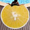 3D Printed Round Beach Towel Microfiber Fringe Round Blanket Bath Towel Beach Towel Fruit Series