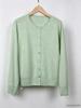 Women's Round Neck Wool Cashmere Silk Blend Cardigan - Loose, Thin, and Comfortable Knitwear for Autumn and Winter