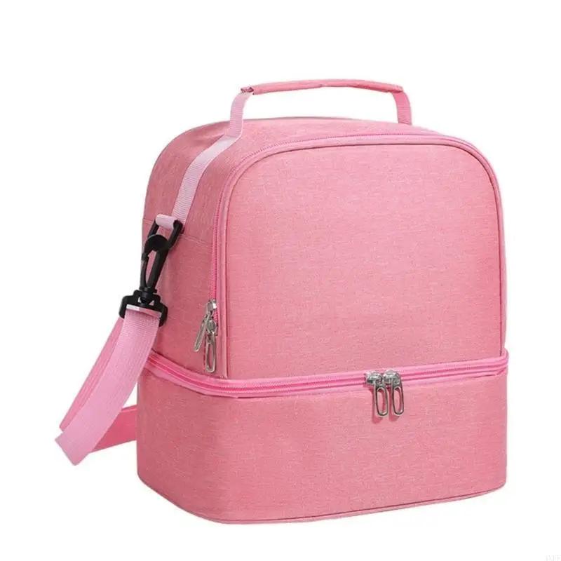 

Cationic Fabric Double-layer Storage Insulation Lunch Bag Portable for Outings Large Capacity Waterproof Stain Resistant Bag