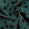 Green Leopard Print Chic Women Dress High Waist Long Sleeve V Neck Long Dress