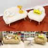 1:12 Dollhouse Miniature Sofa Chair Soft Single Sofa Double Sofa With Pillow Trendy Toys Doll Home Furniture Decor Toy
