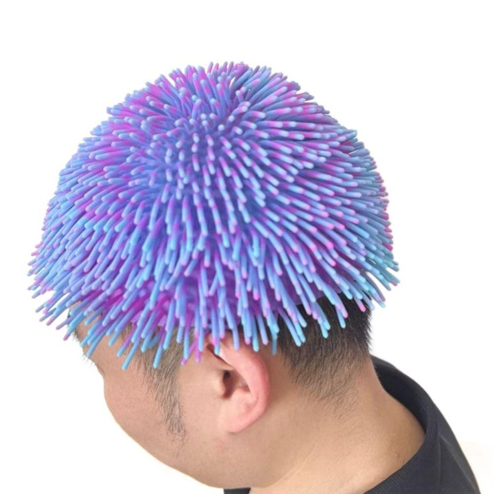 High Elastic Spiky Ball Swim Hat Long Hair Design Sea Urchin Hat Spiky Ball Prank Hat Beach Party