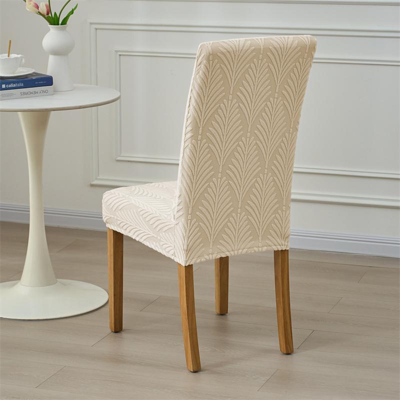 1PC Leaves Jacquard  Dining Room Chair Covers Stretch Chair Slipcover Washable Kitchen Seat Protector for Wedding Party Banquet