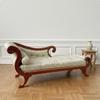 1:12 Scale Dollhouse Fainting Couch Daybed Wooden Frame Miniature Upholstery Sofa for Collectors,