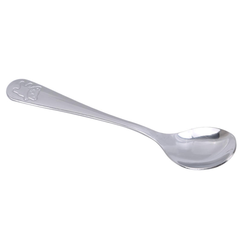 Cartoon Bear Stainless Steel Children Portable Tableware Spoon Durable Cutlery Gift for Family Camping Picnic