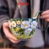Jasmine Underglaze Ceramic Mug with Spoon,Large Handle Coffee Mugs, Large Capacity Breakfast Milk Cups, Birthday Gift Tea Cup