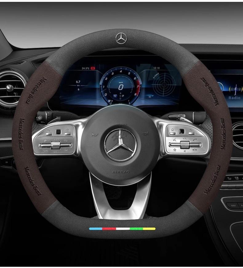 Car Steering Wheel Cover For Mercedes Benz A B C E S Class AMG GLA GLB GLC GLE CLA CLS SLC GLS GLK SLK Vito ML Pilot A45 C43 C63 BC2 C13