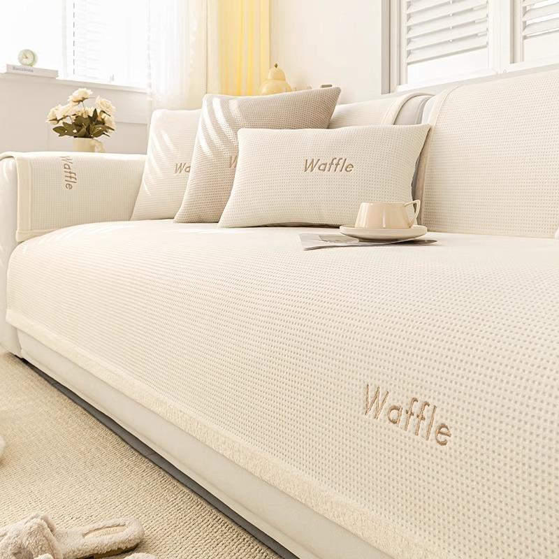 Plush Sofa Cushion Non-Slip Cream Style Winter Cushion Simple Modern Living Room Backrest Sofa Cover Slipcover