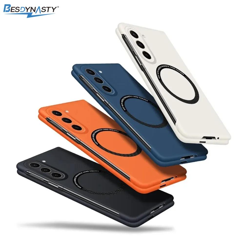 ל-Magsafe נרתיק ללא מסגרת עבור Samsung Galaxy Z Fold 6 Fold5 Fold4 Fold3 5G דק קשיח PC מגנטי טעינה אלחוטית כיסוי אחורי