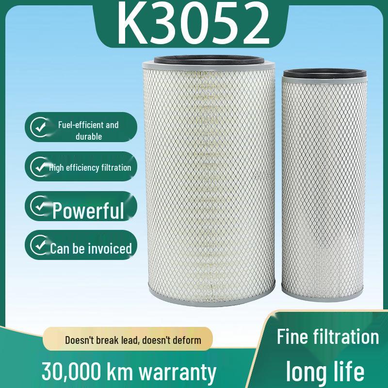 

K3052 Air Filter, Deep Bottom, Red Rock, Old Golden, King Kong - Compatible with Shaanxi Auto Delong, Auman, Longka, Liuzhou Auto, Balong, Chenglong.