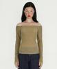 SETSETSET Textured Off-Shoulder Top Yellow