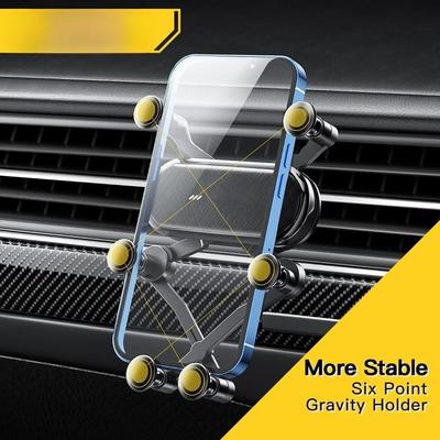 Six Points Gravity Držák telefonu do auta Air Vent Clip Držák GPS pro iPhone 14 Podpora držáku smartphonu Samsung Xiaomi